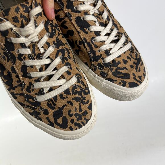 Madewell Sidewalk Low Top Sneaker women's 9 Leopard Print Recycled Canvas shoes - Picture 9 of 12